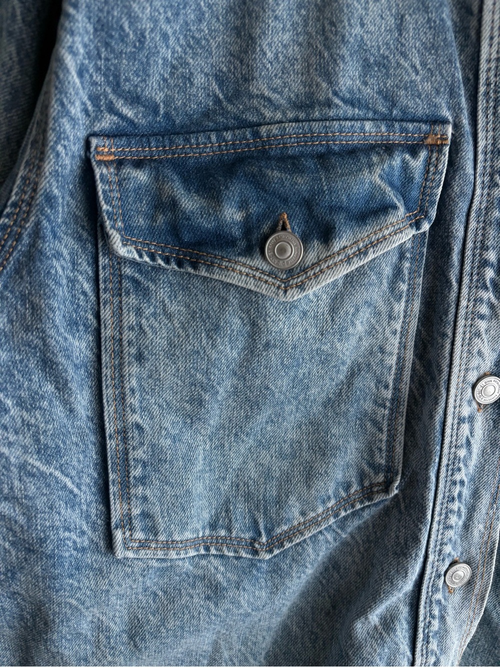 AllSaints Lily Shacket Dress Heavyweight Denim Button-Up Light Wash Women’s US 4 - Picture 5 of 15